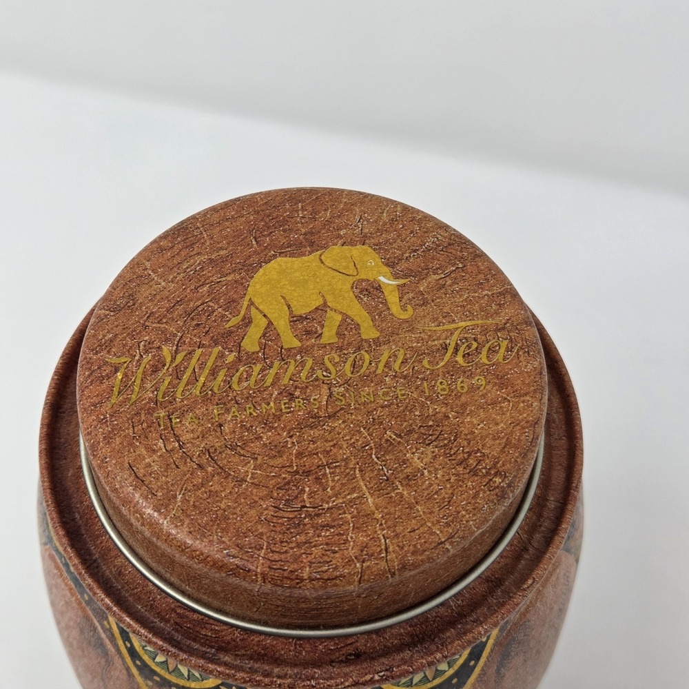 Williamson & Magor Embossed Pink Elephant Metal Darjeeling Tea Tin Caddy - Picture 3 of 7